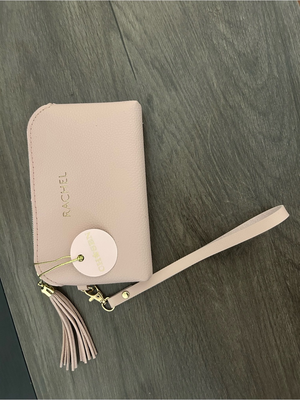 Rachel Blush Pink Wristlet Wallet with Tassel Strap